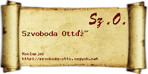 Szvoboda Ottó névjegykártya